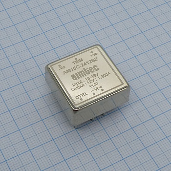 AM15C-4805SZ - DC/DC, 15Вт, вход 36…75В, выход 5В/3А, изоляция 1600В DC, КПД 86%, максимальная емкостная нагрузка не более 1000мкФ, вход On/Off, 1x1", 25.4x25.4x10.16мм, -40…85°C, металл