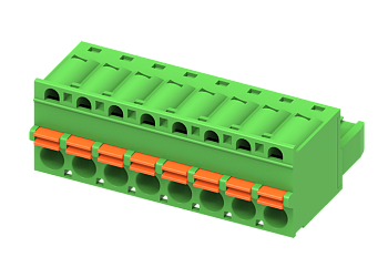 Розеточный разъем на кабель MC-RJ5.08H21P-0001 - Розеточный разъем, прямой, на кабель, шаг: 5.08 мм, 21 полюс, фиксация провода Push-In исполнение: стандартное, 320V, 12A, цвет: зеленый