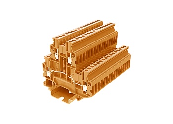 Этажная клемма TUD2.5-2-OG - Этажная клемма, тип фиксации провода: винтовой, номинальное сечение: 2,5 мм кв., 24A, 800V, ширина: 5,2 мм, цвет: оранжевый, тип монтажа: DIN 35