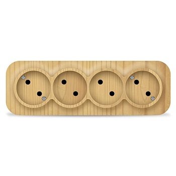 Розетка 4-м ОП 10А IP20 без заземл. сосна 1456