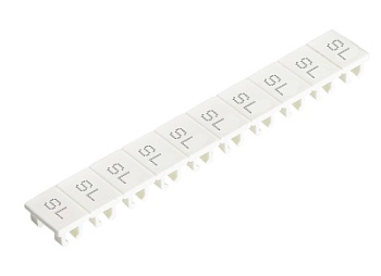 Шильдик 9705A/6/10B SL - Маркировка для клемм сечением 4 мм.кв., шириной 6 мм, 10 шильдиков, белая, нанесенные знаки: SL,SL, … ,SL