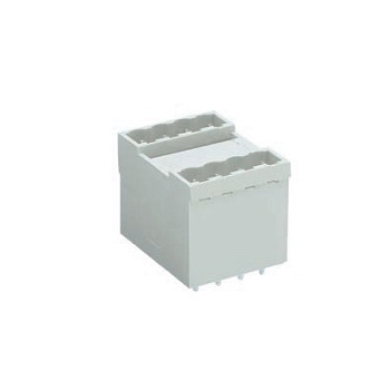 Вилка Wiecon 8213 SEG/ 4/ 8 G OB - Вилочный разъем, вертикальный, на плату, шаг 5,08 мм, 2 этажа, 4 полюса, фиксация на плате пайкой, 400V, 10А, с маркировкой, цвет: серый, серия 8213 SEG G