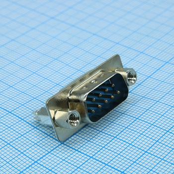 DS1034-09MUNSI44 - Разъем D-Sub, вилка на плату 9 контактов вертикальный / синий