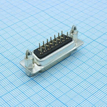 DS1034-15FBNSI44 - Разъем D-Sub, розетка на плату 15 контактов вертикальный / чёрный