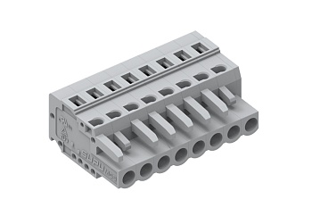 Розеточный разъем на кабель 450103 - Розеточный разъем, прямой, на кабель, шаг: 5.0 мм, 3 полюса, фиксация провода пружинная, исполнение: стандартное, 320V, 12A, цвет: серый