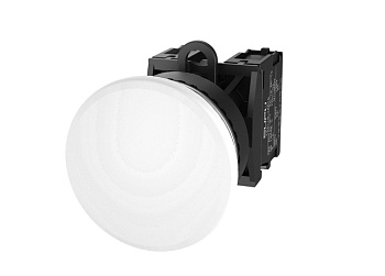 Кнопка грибовидная (белая) TS2020-0FM50 - Кнопка грибовидная, без блокировки, без подсветки, алюминиевое переднее кольцо, без контактной группы, диаметр головки кнопки 40 мм, диаметр посадочного отверстия: 22 мм, цвет: белый