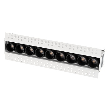 Светильник MS-ORIENT-BUILT-TRIMLESS-TC-S38x277-20W Warm3000 (WH-BK, 30 deg, 230V) 031926 - Встраиваемый безрамочный светильник под шпаклевку. Мощность 20 Вт, св. поток 1500 лм, 75 лм/Вт, теплый 3000 K, CRI>98, угол 30°, напряжение питания 230 В. Белый пря