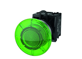 Кнопка грибовидная (зеленая) TS2523-0FM20-S20 - Кнопка грибовидная, без блокировки, LED AC/DC 24V, алюминиевое переднее кольцо, с мгновенным нажатием, с контактной группой 2NO, диаметр головки кнопки 40 мм, диаметр посадочного отверстия: 22 мм, цвет: зеле