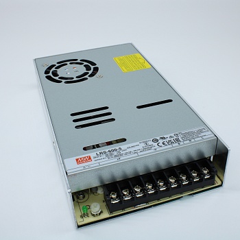 LRS-600-5 - AC-DC, 500Вт, вход 90…264В AC (переключатель), 47…63Гц, выход 5В/100A, рег.вых=4.75…5.5В, изоляция 3000В AC, в кожухе 225х124х41мм, -20…+65°С