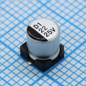 CD025M220D5APKKKV00R - Конденсатор алюминиевый электролитический 22мкФ 25В ±20% (5х5.4мм) для поверхностного монтажа 1.2Ом 150мА 2000час 105°С