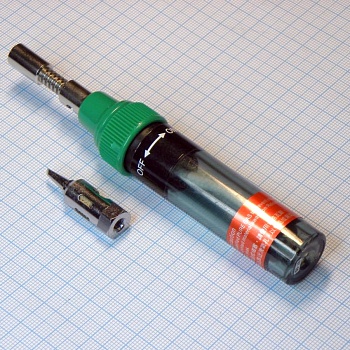 8PK-101-2 - Газовый паяльник с насадкой. газовый паяльник с регулировкой пламени;
- насадка для пайки