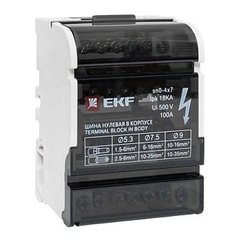 Шина нулевая в корпусе 4х7 sn0-4x7