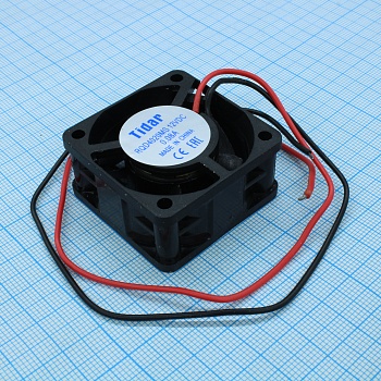 RQD 4020MS 12VDC - Вентилятор 12В 40x40х20мм, 6000 об/мин., 11.2м3/час, 24дБ, подшипник скольжения, тип вывода - провод