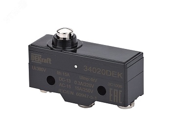 Выключатель концевой миниатюрный плунжерного типа 1НО1НЗ 34020DEK