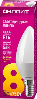 Лампа светодиодная 71 632 OLL-C37-8-230-2.7K-E14-FR 8Вт свеча 2700К тепл. бел. E14 560лм 176-264В 71632
