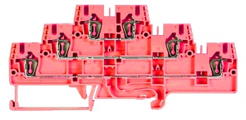Клемма WKFN 2,5 E3/35 Red  99.500.7938.1 - 3-х этажная клемма, тип фиксации провода: пружинный, номинальное сечение: 2,5 мм кв., 20A, 500V, ширина: 5 мм, цвет: красный, тип монтажа: DIN 35