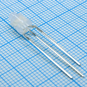 L-469EGW - Светодиод 3мм/4,9мм/красный/625нм/5-15мкд/ - зеленый/568нм/5-10мкд/белый матовый/100°