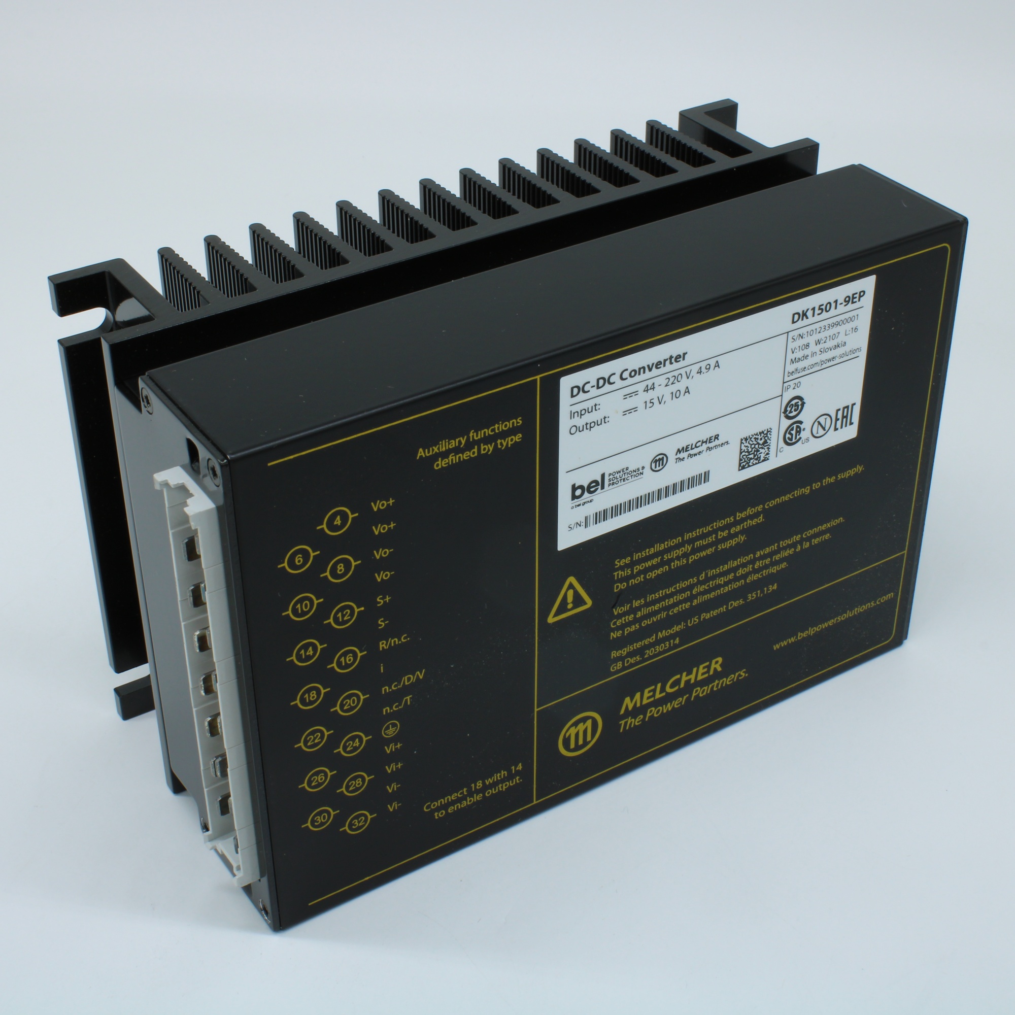 DK1501-9EP - Преобразователь DC-DC на шасси 150Вт вход 110В выход 15В 10A
