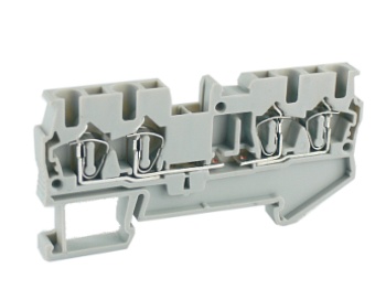 Проходная клемма UJ5-1.5/2X2-U - Проходная клемма, 4 точки подключения в клемме, тип фиксации провода: пружинный, номинальное сечение: 1,5 мм кв., 17,5A, 500V, ширина: 4,2 мм, цвет: серый, тип монтажа: