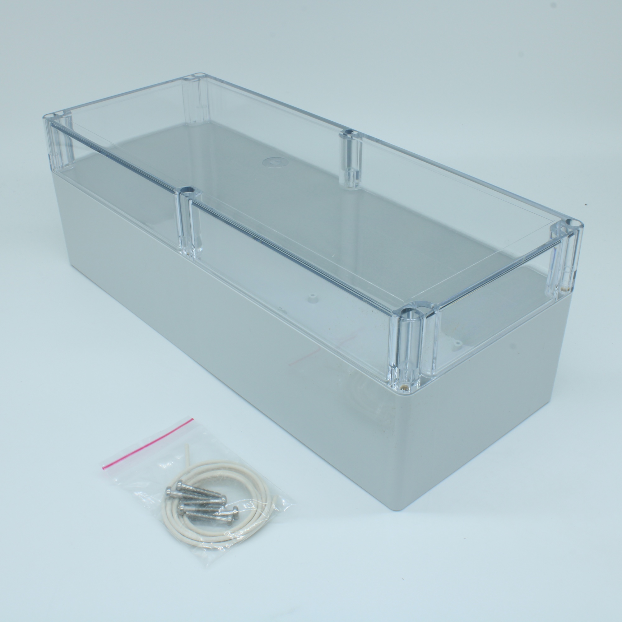 G2128C - Герметичный корпус из поликарбоната с прозрачной крышкой, IP65, светло-серый