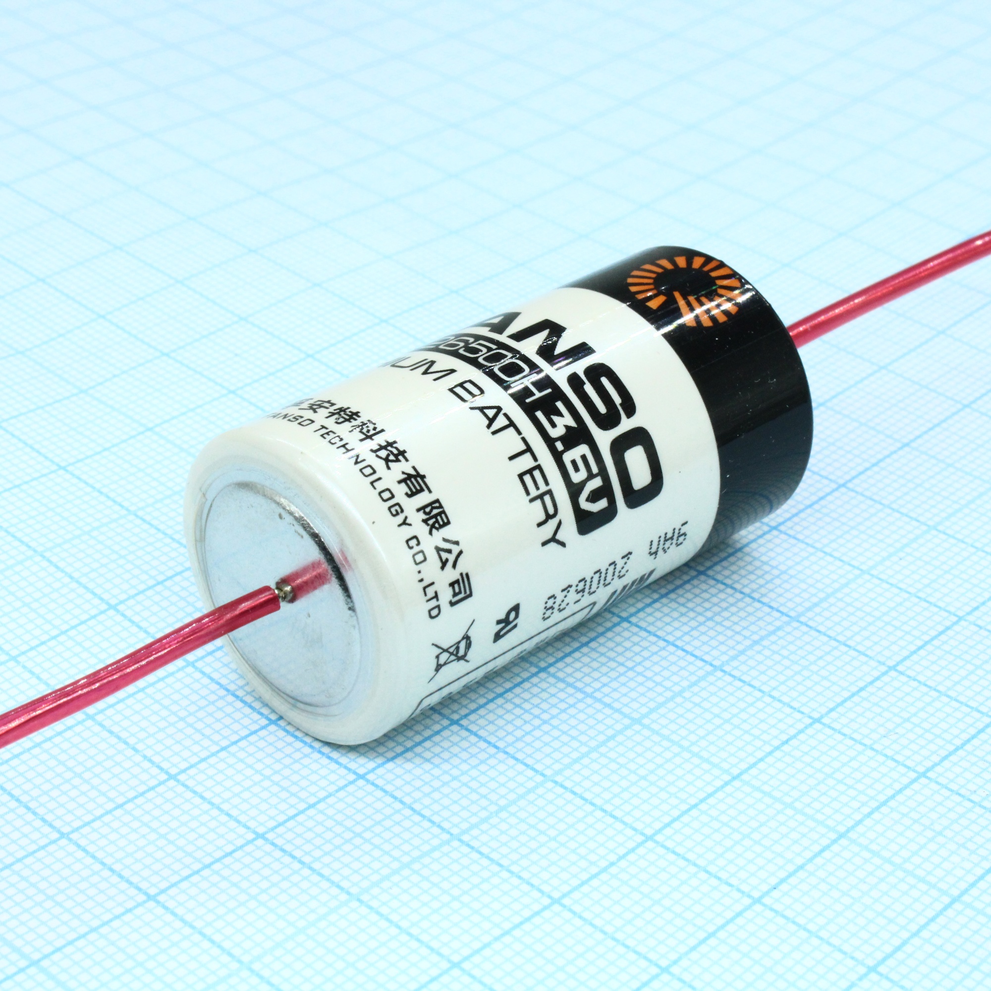 ER26500H/P - Li, SOCl2 батарея типоразмера C, 3.6В, 9Ач, аксиальные проволочные выводы, -55...85 °C