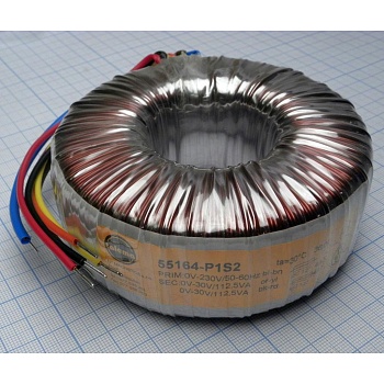 55164-P1S2 - Тороидальный трансформатор 225ВА 230В 2x30В 3,75A  S; TRT225230