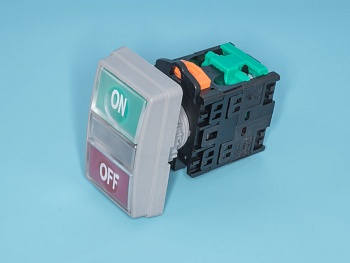 TN2IT2WN-1AB - Кнопка управления двойная, с подсветкой,без фиксации, 58х36 мм, НЗ/НР, зеленая/красная