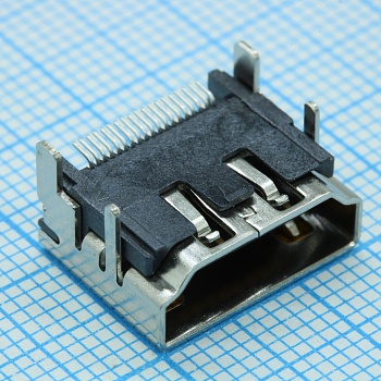 471511071 - Разъем HDMI 19 контактов шаг 0.5мм угловой SMD 19 терминалов 1 порт лента на катушке