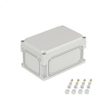 Корпус 300х200х160мм IP67 с крышкой 35мм с фланцами пластик. 532310