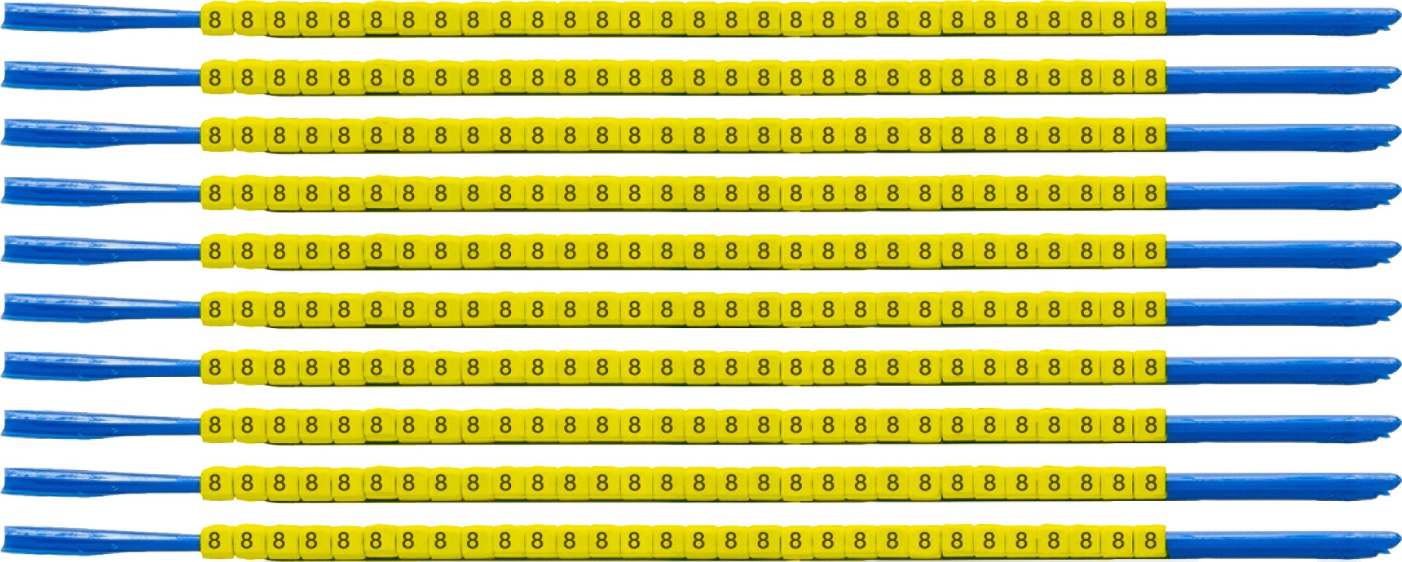 brd333008 - SCNG-07-8 клипсы жёлтые, 300шт/упак, для провода 1,9-2,4мм диаметра, легенда 8