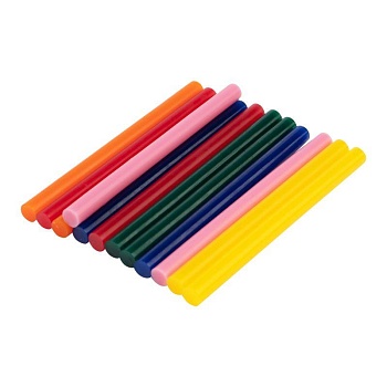 Стержни клеевые 7мм,100мм, 12шт/уп,цветн - блистер, цветные