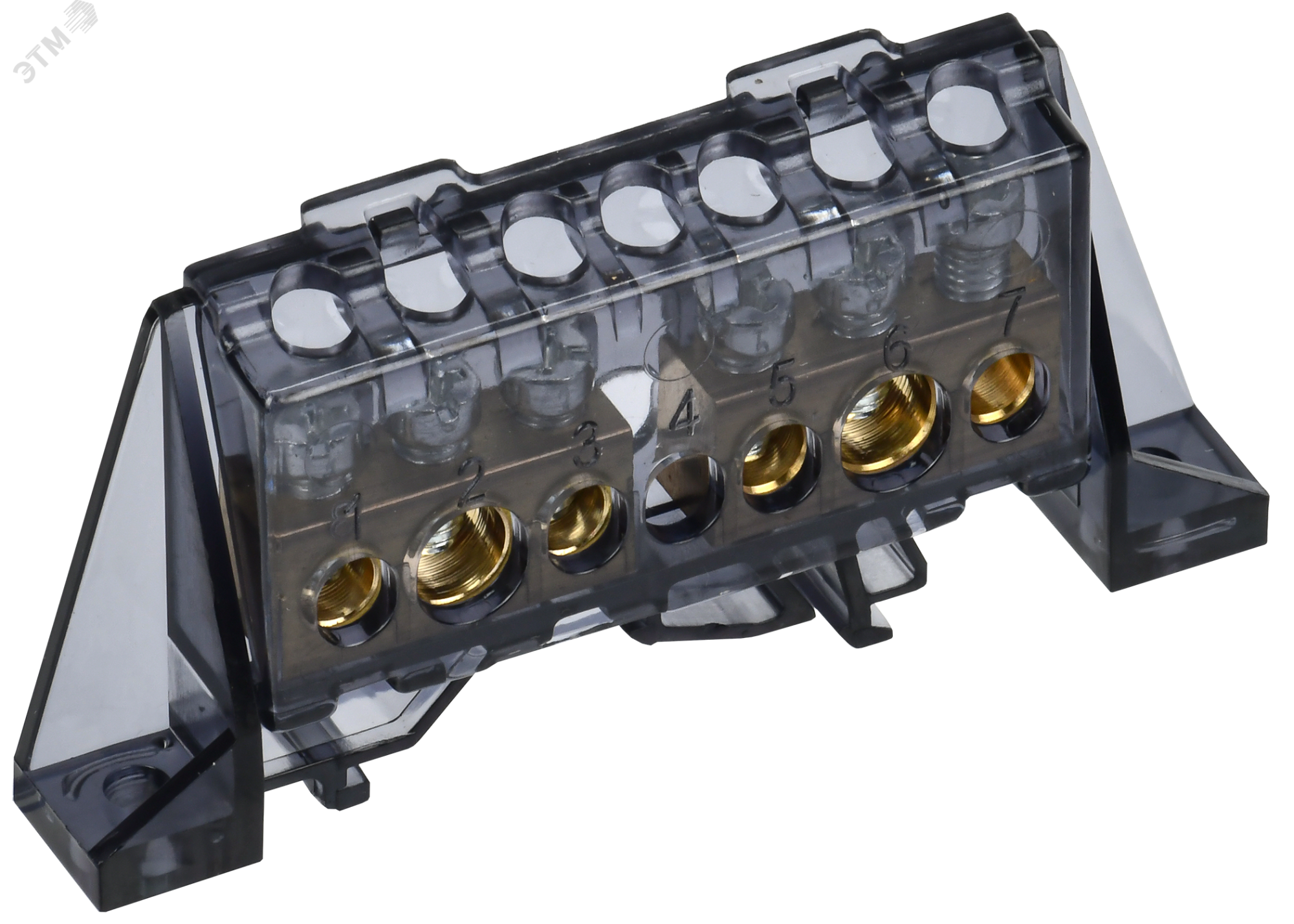 TEKFOR Шина N ноль в комбинированном DIN-изоляторе Стойка 8х12-(3+3)-Ч IEK TF-NN20-33-DP-K02