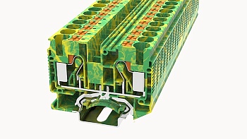 Заземляющая клемма DS10-PE-01P-1C - Заземляющая клемма, тип фиксации провода: Push-in, номинальное сечение: 10 мм кв., ширина: 10,2 мм, цвет: желто-зеленый, тип монтажа: DIN35