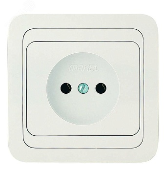 Розетка 1-м СП Mimoza 16А IP20 без заземл. керамика бел./бел. 12002