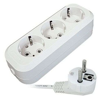 Удлинитель 3х2м с заземл. 16А IP20 Е-303 ПВС 3х1 АБС-пластик 9631976