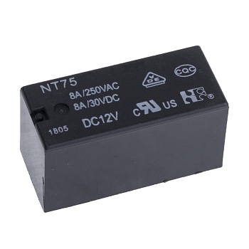 NT75-C-S-12-DC12V-0.41-3.5 - Реле силовое, 12А одна контактная группа-два направления катушка 12В 0.41Вт