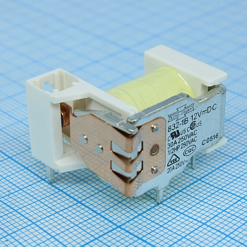 832-1B 12VDC - Упр.: 12VDC, Комм.: 15A 240VAC, конт.: 1 закр., размер (LxWxH) мм: 29.0х24.1х17.3, без корпуса (открытое)