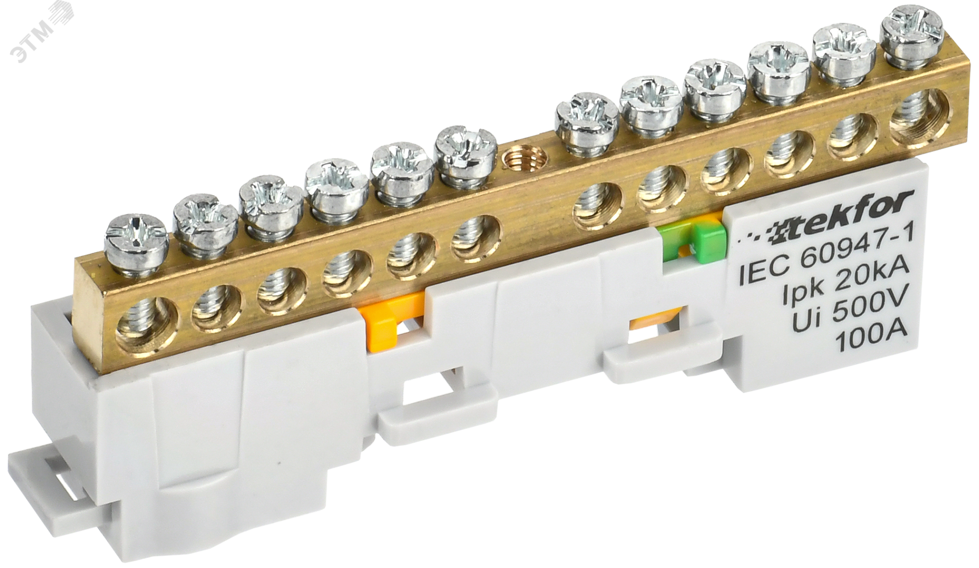 TEKFOR Шина PE земля неизолированная на универсальном держателе 6х9-12-Ж IEK TF-NN10-12-DL-K05