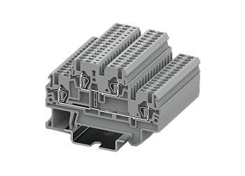 Этажная клемма TCD1.5-2-GY - Этажная клемма, тип фиксации провода: пружинный, номинальное сечение: 1,5 мм кв., 16A, 500V, ширина: 3,5 мм, цвет: серый, тип монтажа: DIN 35