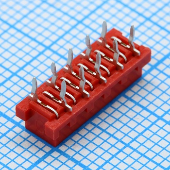 DS1015-04-10R6XB - Розетка на плату IDC Micro Match 10 контактов, шаг 2.54мм, 250В 1.2А, монтаж в отверстия