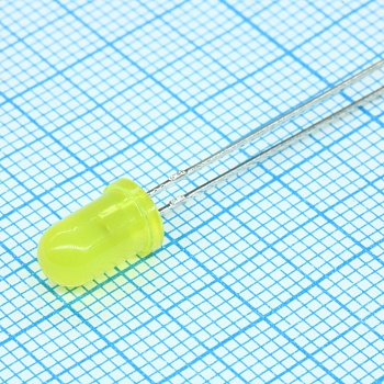 FYL-5013UYD - Светодиод 5 мм, суперяркий желтый, матовый, 590 нм, 1000 мКд, 60°