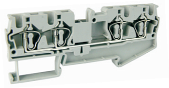 Проходная клемма UJ5-4/2X2 - Проходная клемма, 4 точки подключения в клемме, тип фиксации провода: пружинный, номинальное сечение: 4 мм кв., 40A, 800V, ширина: 6,2 мм, цвет: серый, тип монтажа: DIN 35