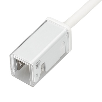 Коннектор питания ARL-MOONLIGHT-1712-CON-POWER-HR-WH 028051 - Герметичный коннектор питания для гибкого неона MOONLIGHT, сечение 17х12мм, цвет белый. Горизонтальный вывод провода. Подключение питания без пайки, IP54, длина провода питания 500мм.