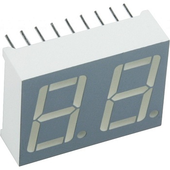 DC56-11EWA - 2-х разрядный индикатор 14,22мм/красный/625нм/1.9-8мкд