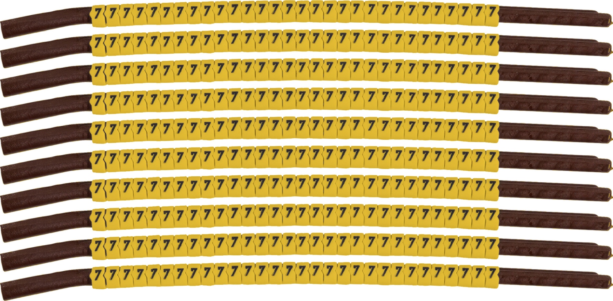 brd333907 - SCNG-15-7 клипсы жёлтые, 300шт/упак, для провода 3,8-4,6мм диаметра, легенда 7