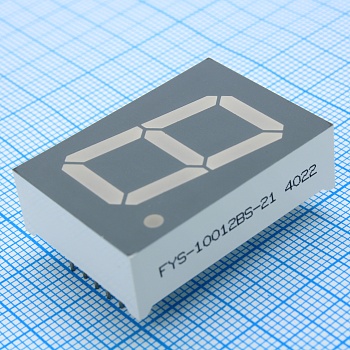 FYS-10012BS-21 - 1 разрядный индикатор 25,4мм/красный/660нм/15-20мкд/ОА