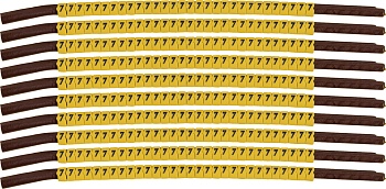 brd333907 - SCNG-15-7 клипсы жёлтые, 300шт/упак, для провода 3,8-4,6мм диаметра, легенда 7