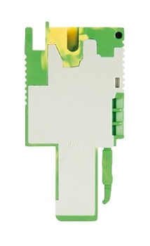 Соединитель WBF 2,5 1/M/SL - Разъем штекерный с пружинным зажимом, для клемм WKFN 2,5 F/P/F, средняя часть, цвет: жело-зеленый