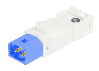 Разъем GST15I2S S1 ZF1 W PB01 - Вилочный разъем на кабель диам. 3,4 - 5,5 мм, 2 полюса, винтовая фиксация, номинальное напряжение: 250V, номинальный ток: 16A, цвет корпуса: белый, цвет контактной вставки: голубой, серия gesis GST15i2