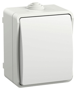 FORS Выключатель 1-клавишный проходной для открытой установки 10А IP54 ВС20-1-0-ФБ белый EVS10-K01-10-54-DC